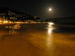 Alassio beach at night