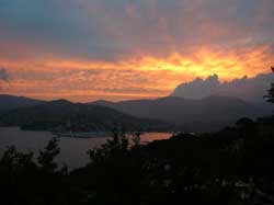 Sonnenuntergang auf Rapallo